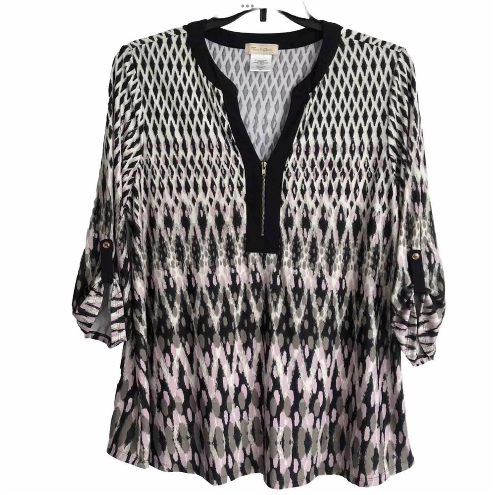 Front of Closet Zip Front Blouse Top